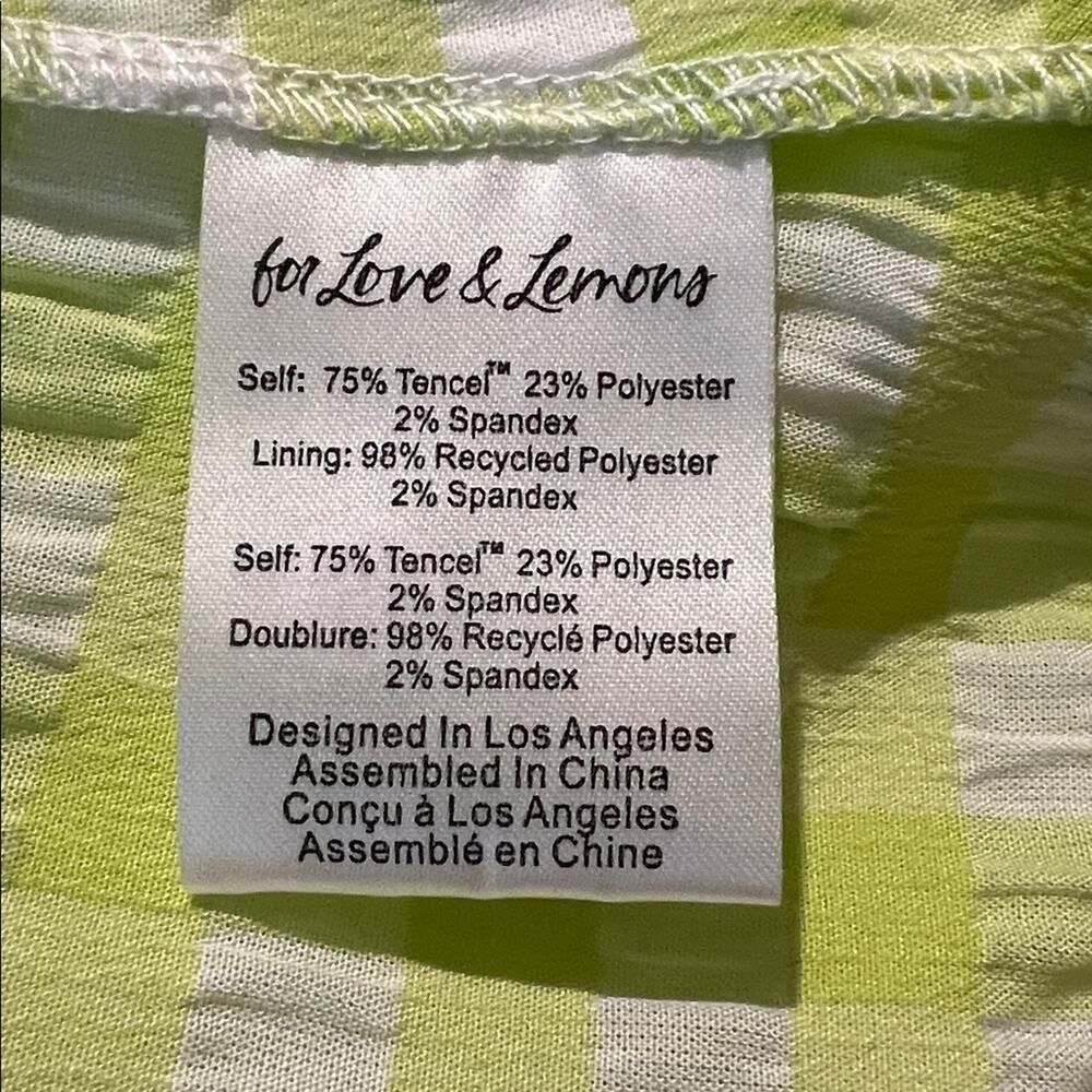 For Love and Lemons Maureen Midi Gingham Green White Cutout Dress Size Small NWT - Picture 8 of 9